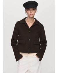 Mango - Rigid Wool-Blend Baker Boy Cap - Lyst