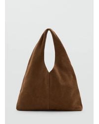 Mango - Suede Shopper Bag - Lyst