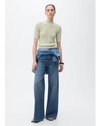 Mango - Short-Sleeved Cable-Knit Sweater - Lyst