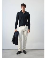 Mango - Fine-Knit Polo Jumper - Lyst