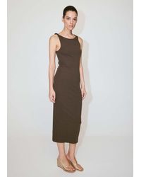 Mango - Cotton Dress With Draped Strap Detail - Lyst