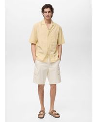 Mango - Shirt With Embroidered Bowling Collar - Lyst