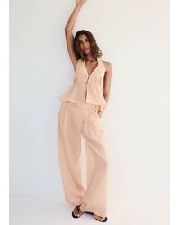 Mango - Striped Lyocell Halter Top - Lyst
