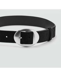 Mango - Leather Fur Belt - Lyst