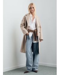 Mango - Double-Breasted Midi Coat - Lyst