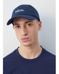 Mango - Cotton Cap With Embroidered Slogan - Lyst