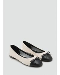 Mango - Ballerine Pelle Fiocco Bianco - Lyst
