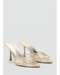 Mango - Metallic-Pumps Mit Riemchen - Lyst
