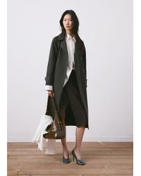 Mango - Long Double-Breasted Trench Coat - Lyst