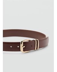 Mango - Square Buckle Belt - Lyst