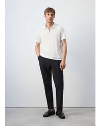 Mango - Regular Fit Zip Polo - Lyst