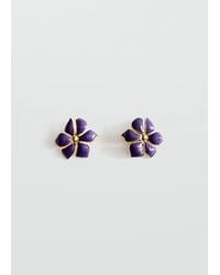 Mango - Enamel Flower Earring - Lyst