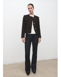 Mango - Tweed Jacket With Frayed Ends - Lyst
