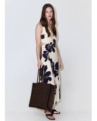 Mango - Floral Print Cut-Out Dress - Lyst