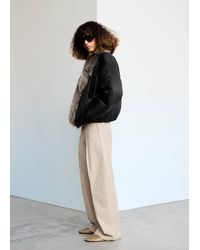 Mango - Oversized Anorak With Faux Fur Collar - Lyst