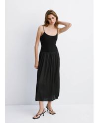 Mango - Knitted Dress With A Cross-Back - Lyst