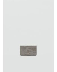 Mango - Medium Wallet With Croc Effect - Lyst
