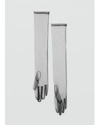 Mango - Long Semi-Transparent Gloves - Lyst