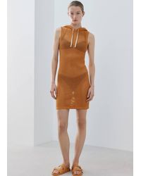 Mango - Robe Résille À Capuche - Lyst