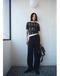 Mango - Short-Sleeved Argyle Sweater - Lyst