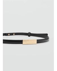 Mango - Thin Belt With Metal Buckle - Lyst