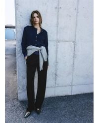 Mango - Knitted Cardigan With Metallic Buttons - Lyst