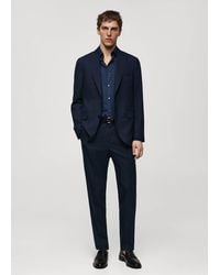 Mango - 100% Virgin Wool Slim-Fit Suit Jacket Dark - Lyst