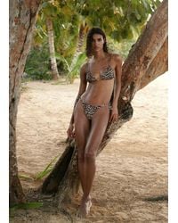 Mango - Leopard Print Triangle Bikini Top - Lyst