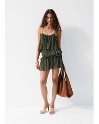 Mango - Short Ruffled Dress - Lyst