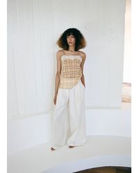 Mango - Cotton Blend Strap Top - Lyst