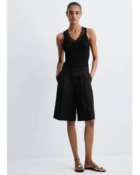 Mango - Lace Lyocell Top - Lyst