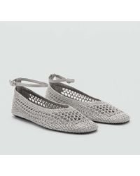 Mango - Crochet Ankle Strap Ballerinas - Lyst