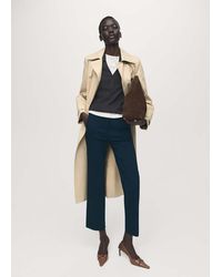 Mango - Straight-Cut Crop Trousers - Lyst