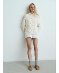 Mango - Oversized Cable-Knit Sweater - Lyst