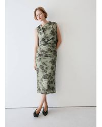 Mango - Asymmetric Side Ruched Dress - Lyst