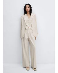 Mango - Pleated Suit Trousers Light/pastel - Lyst
