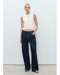 Mango - Fine-Knit Waistcoat With Buttons - Lyst