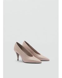 Mango - Funnel-Heeled Leather Shoes - Lyst