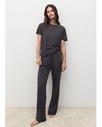 Mango - Short-Sleeved Micro-Modal Pyjama Top - Lyst