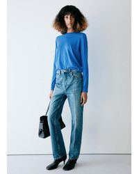 Mango - Round-Neck Knitted Sweater - Lyst