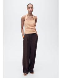 Mango - Lyocell Top With Gathered Detail - Lyst