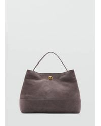 Mango - Leather Bucket Bag - Lyst