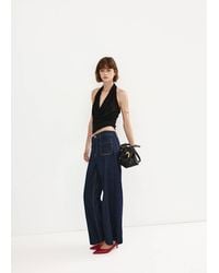 Mango - Wide-Leg Patch Pocket Jeans - Lyst