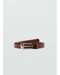 Mango - Buckle Leather Belt - Lyst