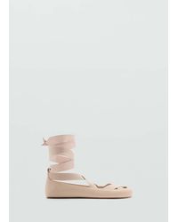 Mango - Criss-Cross Strap Ballet Flats - Lyst