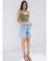Mango - Openwork Knitted Top With Buttons - Lyst