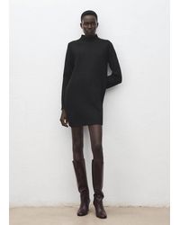 Mango - Button Knit Dress - Lyst