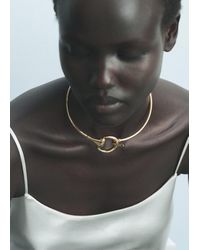 Mango - Collier Ras-De-Cou Rigide Or - Lyst