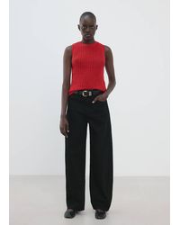 Mango - Openwork Knit Top - Lyst
