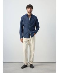 Mango - Regular Fit Denim Shirt Medium - Lyst